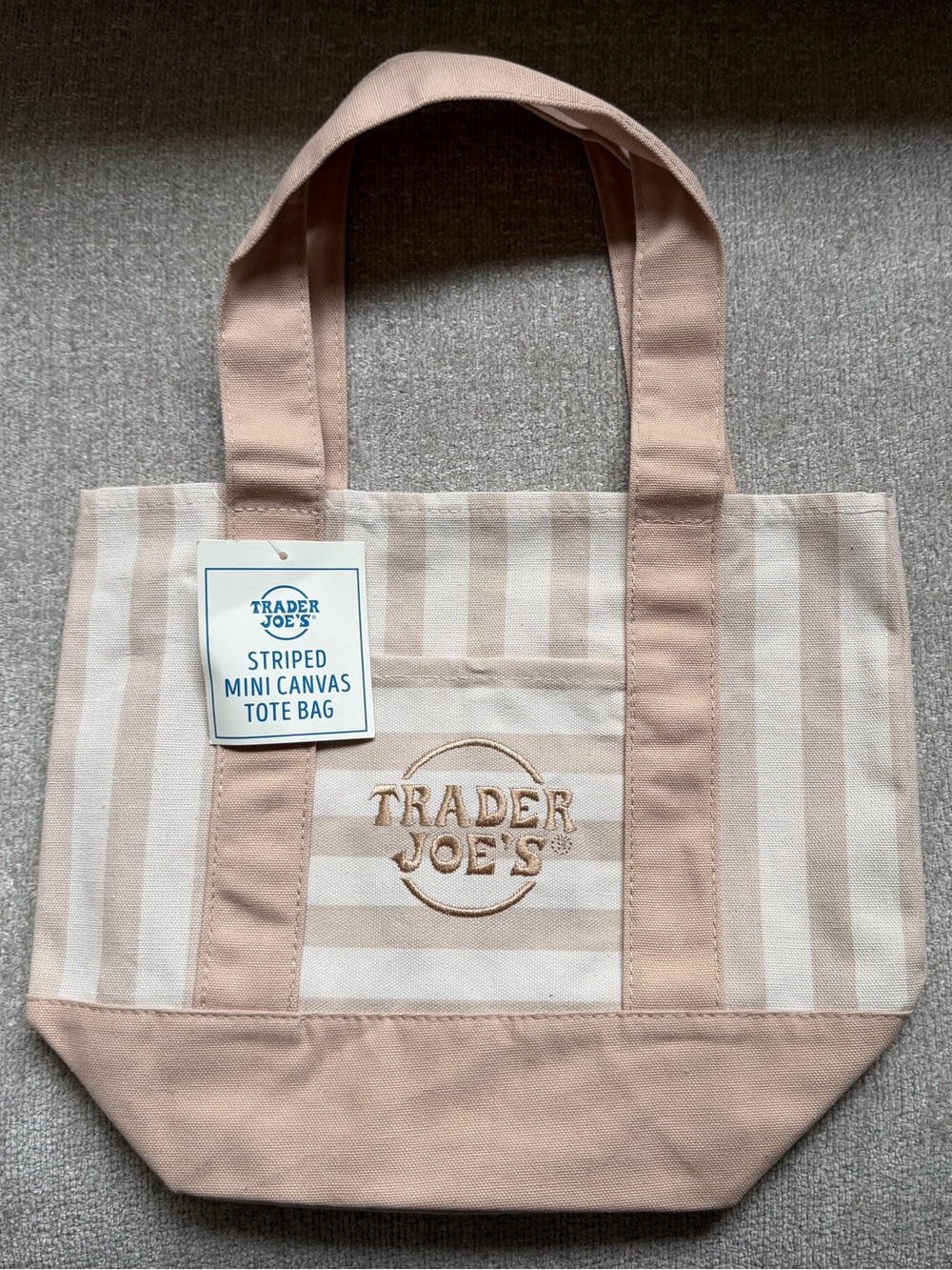 Trader Joe’s Striped Mini Canvas Tote Bags | Set of 4 - Picture 3 of 5